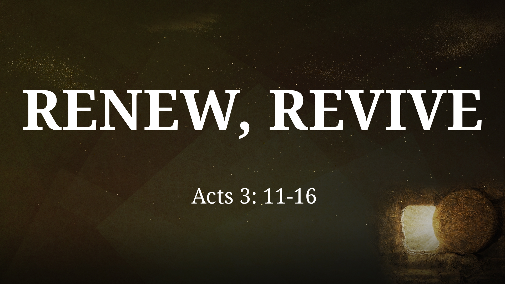 Apr 11, 2021 - Renew, Revive (Video) Acts 3: 11-16
